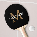 Personalisiert Name Monogram Black Tischtennis Schläger<br><div class="desc">Erstellen Sie mit Ihrem individuelle Name und Monogramm Ihr eigenes personalisiertes,  runder Tischtennispongpaddel.</div>