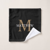 Personalisiert Name Monogram Black Waschlappen (Waschlappen)