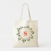 Personalisiert Name Monogram Blume Design Tote Bag Tragetasche (Rückseite)