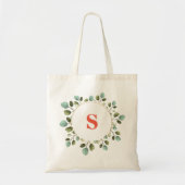 Personalisiert Name Monogram Blume Design Tote Bag Tragetasche (Vorne)
