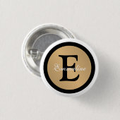 Personalisiert Name Monogram Gold Metallic Button (Vorne & Hinten)