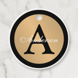 Personalisiert Name Monogram Gold Metallic Button Geschenkanhänger