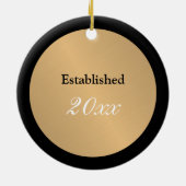 Personalisiert Name Monogram Gold Metallic Button Keramik Ornament (Hinten)
