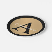 Personalisiert Name Monogram Gold Metallic Button Pappteller (Schrägansicht)
