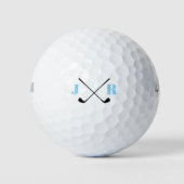 Personalisiert Name Monogram Golf Clubs Golfball (Vorderseite)