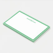 Personalisiert Name Monogram Initials grün Post-it Klebezettel (angewinkelt)