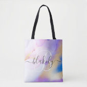 Personalisiert Name Monogram Lila Tasche (Vorderseite)