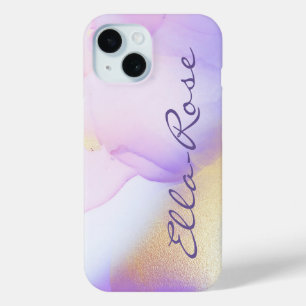 Personalisiert Name Monogram Lila Watercolor Luxe Case-Mate iPhone Hülle