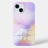 Personalisiert Name Monogram Lila Watercolor Luxe