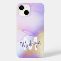 Personalisiert Name Monogram Lila Watercolor Luxe