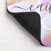 Personalisiert Name Monogram Lila Watercolor Luxe Mousepad (Ecke)