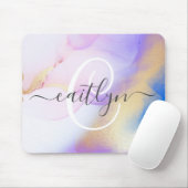Personalisiert Name Monogram Lila Watercolor Luxe Mousepad (Mit Mouse)