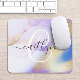 Personalisiert Name Monogram Lila Watercolor Luxe Mousepad