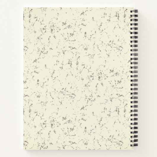 Personalisiert Name Monogram Marble Spirale Notebo Notizblock (Rückseite)