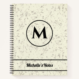 Personalisiert Name Monogram Marble Spirale Notebo Notizblock