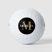 Personalisiert Name Monogram schwarz Golfball (Vorderseite)
