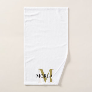 Personalisiert Name Monogram Schwarz-weiß Handtuch