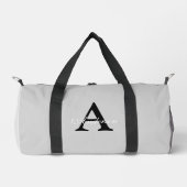 Personalisiert Name Monogram Silver Background Duffle Bag (Vorderseite)