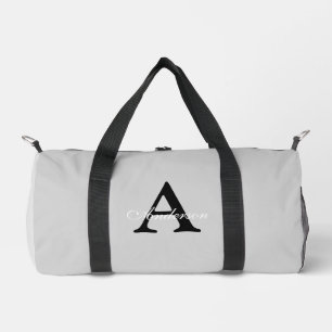 Personalisiert Name Monogram Silver Background Duffle Bag