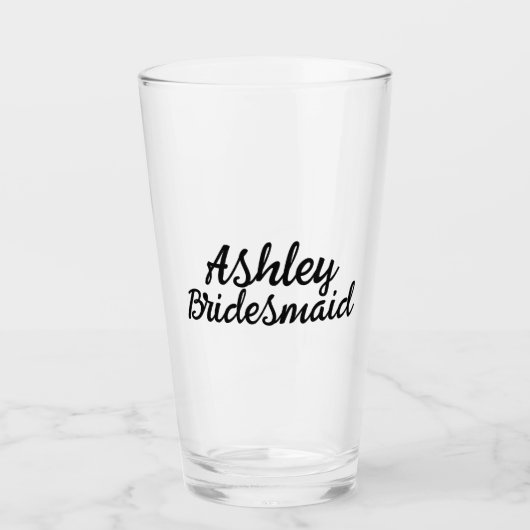 Personalisiert Name Monogramm Hochzeit BridesmaidG Glas (Vorderseite)