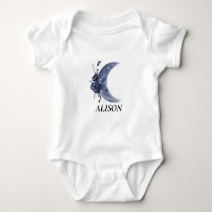 Personalisiert Name Moon Blume Baby Individuelle N Baby Strampler