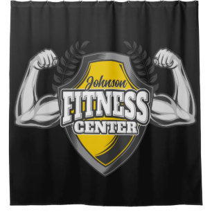 Personalisiert NAME Muskel-Fitness-Trainingsgerät Duschvorhang