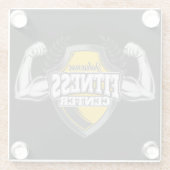 Personalisiert NAME Muskel-Fitness-Trainingsgerät Glasuntersetzer (Rückseite)