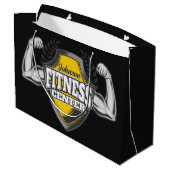 Personalisiert NAME Muskel-Fitness-Trainingsgerät Große Geschenktüte (Rückseite Schrägansicht)