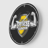 Personalisiert NAME Muskel-Fitness-Trainingsgerät Große Wanduhr (Winkel)