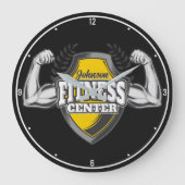 Personalisiert NAME Muskel-Fitness-Trainingsgerät Große Wanduhr (Vorderseite)