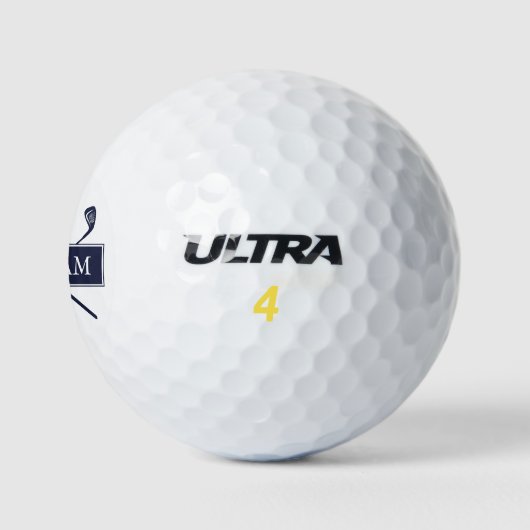 Personalisiert Name Navy Blue Clubs Golfball (Logo)