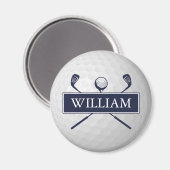 Personalisiert Name Navy Blue Golf Ball Magnet (Vorderseite/Rückseite)