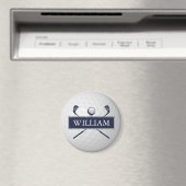 Personalisiert Name Navy Blue Golf Ball Magnet (In Situ (Geschirrspüler))