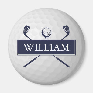 Personalisiert Name Navy Blue Golf Ball Magnet