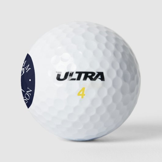 Personalisiert Name Navy Blue Golf Clubs Golfball (Logo)