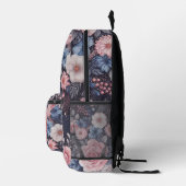Personalisiert Name Navy Blue Pink Glitzer Blume Bedruckter Rucksack (Rechts)