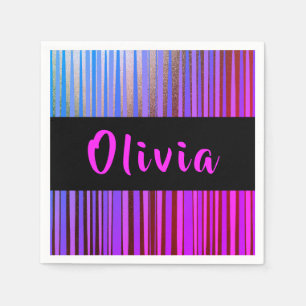Personalisiert Name Neon Birthday Party Napkin Serviette