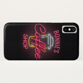Personalisiert NAME Neon Style Coffee Shop Custom Case-Mate iPhone Hülle (Rückseite (Horizontal))