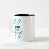 Personalisiert Name Oaster Blue Sonnenbrille Zweifarbige Tasse (Vorderseite Links)
