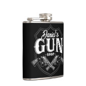 Personalisiert NAME Old Revolvers Gun Shop Feuerwa Flachmann (Rechts)