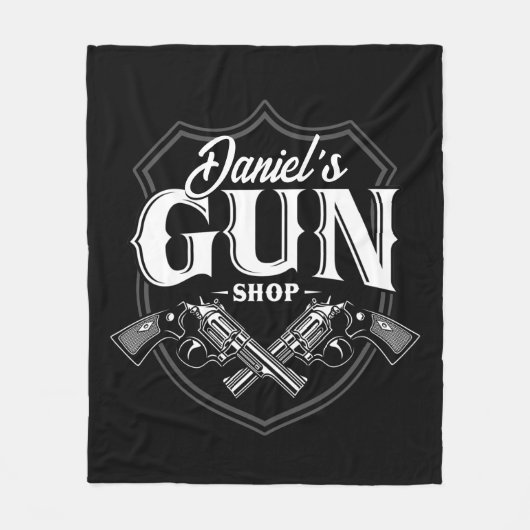 Personalisiert NAME Old Revolvers Gun Shop Feuerwa Fleecedecke (Vorderseite)