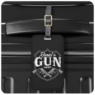 Personalisiert NAME Old Revolvers Gun Shop Feuerwa Gepäckanhänger