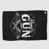 Personalisiert NAME Old Revolvers Gun Shop Feuerwa Golfhandtuch (Horizontal)