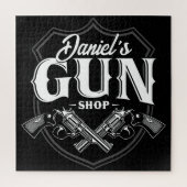 Personalisiert NAME Old Revolvers Gun Shop Feuerwa Puzzle (Vertikal)