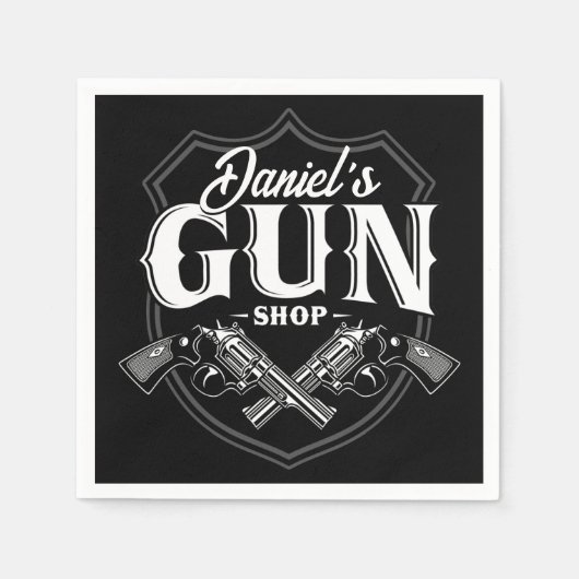 Personalisiert NAME Old Revolvers Gun Shop Feuerwa Serviette (Vorderseite)
