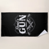 Personalisiert NAME Old Revolvers Gun Shop Feuerwa Strandtuch (Vorderseite)