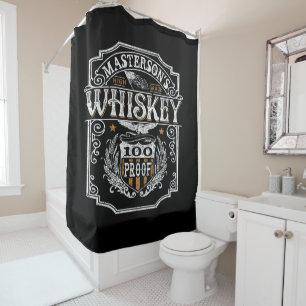 Personalisiert NAME Old West Whiskey Brauerei Bar Duschvorhang