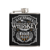 Personalisiert NAME Old West Whiskey Brauerei Bar Flachmann (Vorderseite)
