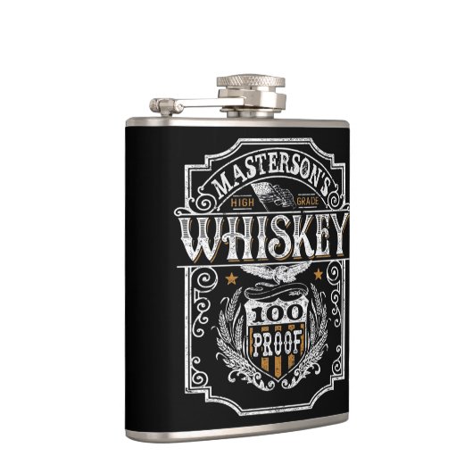 Personalisiert NAME Old West Whiskey Brauerei Bar Flachmann (Rechts)