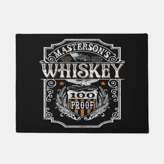Personalisiert NAME Old West Whiskey Brauerei Bar Fußmatte (Vorderseite)